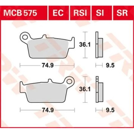 Plaquettes de Frein TRW pour GAS GAS, HM MOTO, HONDA, KAWASAKI, SUZUKI, TM RACING, YAMAHA