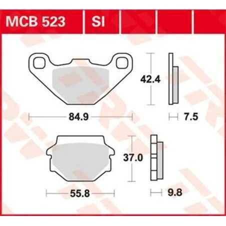 Vielseitige Bremsbeläge aus Sintermetall von „ TRW “ für APRILIA, KTM RX 125, MX 500, MX 500 LC4 von 1989 bis 2014