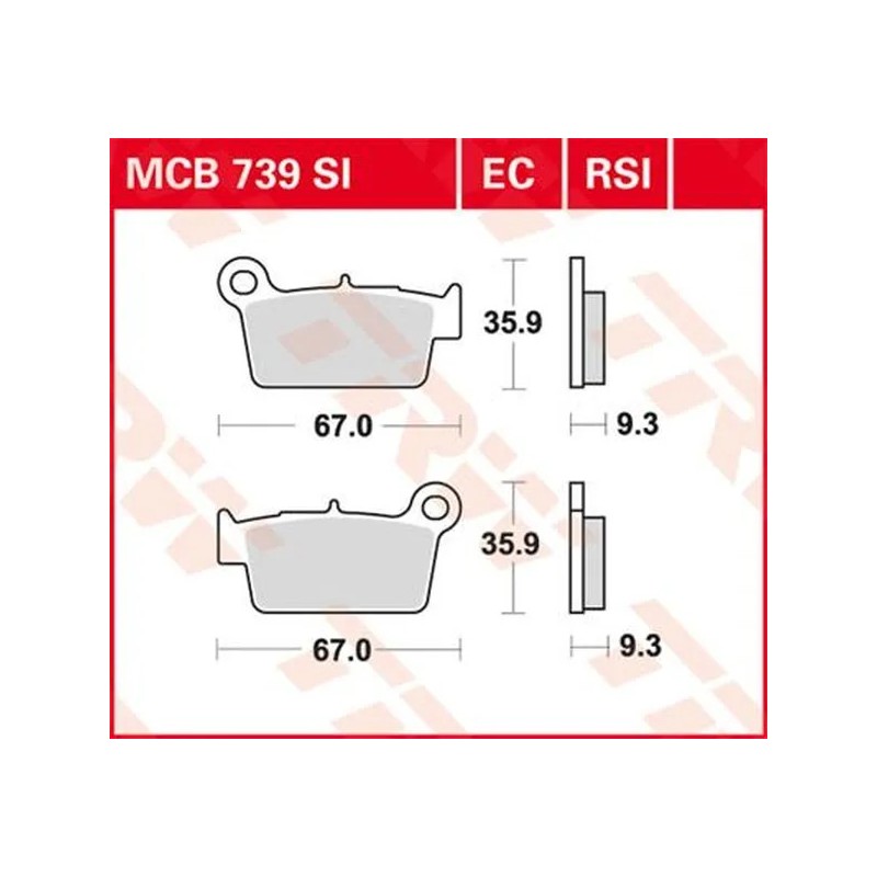Plaquettes de frein TRW pour APRILIA, BETA, GAS GAS, KAWASAKI, SHERCO, SUZUKI, TM RACING