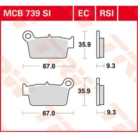 Plaquettes de frein TRW pour APRILIA, BETA, GAS GAS, KAWASAKI, SHERCO, SUZUKI, TM RACING