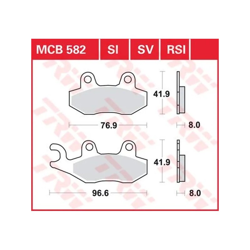 Plaquettes de frein en métal fritté polyvalentes TRW pour APRILIA, KAWASAKI, SUZUKI de 1989 à 2024 Plaquettes de frein en métal fritté polyvalentes TRW pour APRILIA, KAWASAKI, SUZUKI de 1989 à 2024