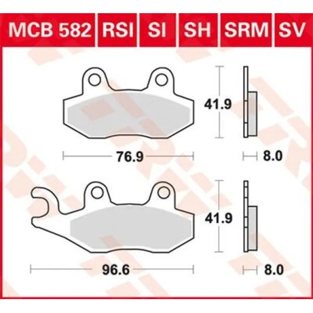 TRW multi-purpose sintered metal brake pads for Motocross APRILIA, KAWASAKI, SUZUKI 1989 to 2024