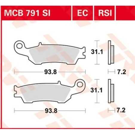 TRW -Bremsbeläge für YAMAHA, WR 250 F, WR 450 F, YZ 125, YZ 250, YZ 250 F, YZ 450 F, YZ 450 FX von 2007 bis 2023
