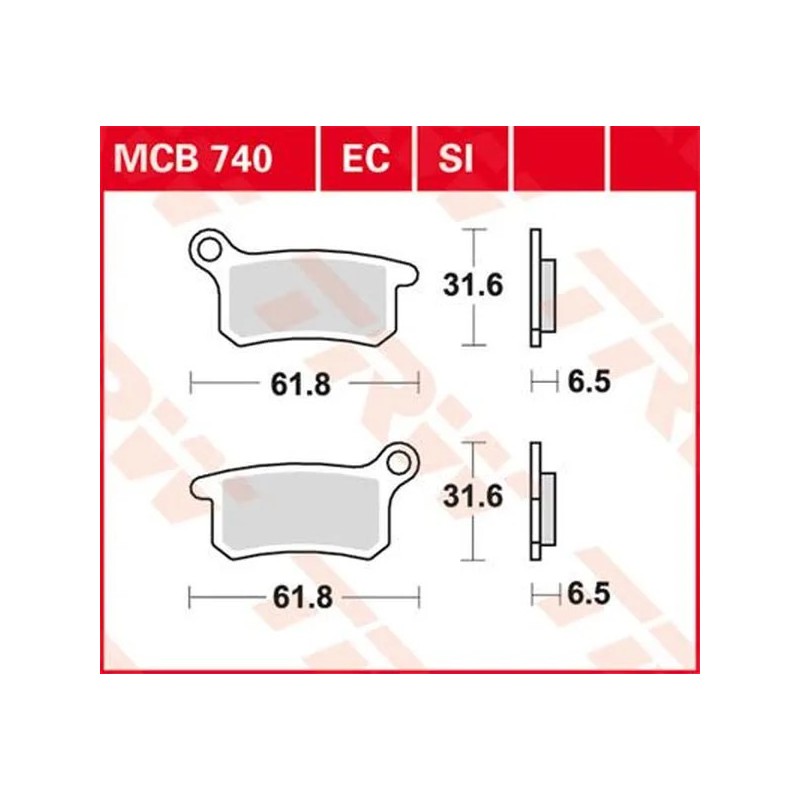 TRW SI Series Sintered Off-Road Brake Pads for Motocross CR 65, TC 65, SX 65, SX 85 2002 to 2022 TRW SI Series Sintered Off-Road Brake Pads for Motocross CR 65, TC 65, SX 65, SX 85 2002 to 2022