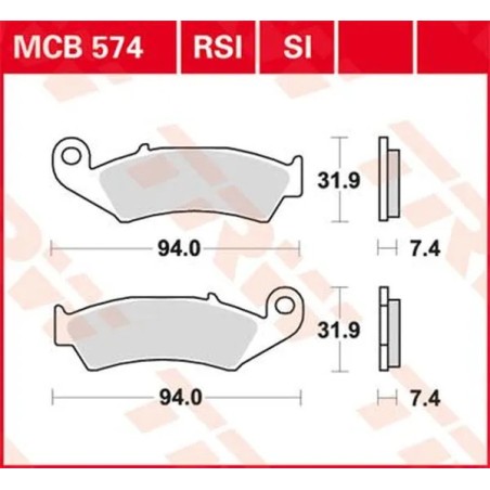 TRW SI Series Sintered Off-Road Brake Pads for HONDA Motocross 1987 to 2008
