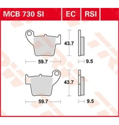 TRW SI Series Pastillas de freno sinterizadas Off-Road para Motocross HM MOTO, HONDA, TM RACING 2002 a 2026