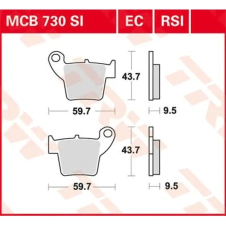 TRW SI Series Sintered Off-Road Brake Pads for Motocross HM MOTO, HONDA, TM RACING 2002 to 2026