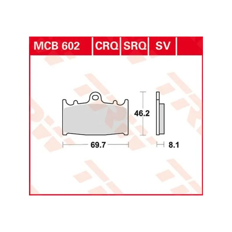 TRW SV Series Sintered Brake Pads for Motocross FS 450 C, FS 450 E, FS 650 C, FS 650 E 2001 to 2005 TRW SV Series Sintered Brake Pads for Motocross FS 450 C, FS 450 E, FS 650 C, FS 650 E 2001 to 2005
