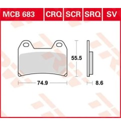 TRW SV Series Pastillas de freno sinterizadas para Motocross KTM LC4 640 E, SMC 625, SMC 660, SMC 690 2004 a 2011