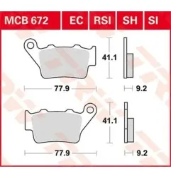 Gesinterte Bremsbeläge für die Hinterradbremse der SH-Serie TRW, APRILIA, BETA, BMW, CF MOTO, HONDA, HUSQVARNA, KTM  1993 bis 20