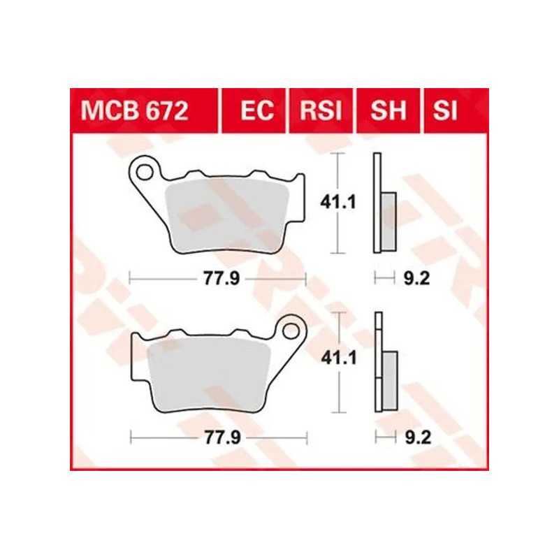 Gesinterte Bremsbeläge für die Hinterradbremse der SH-Serie TRW, APRILIA, BETA, BMW, CF MOTO, HONDA, HUSQVARNA, KTM 1993 bis 20