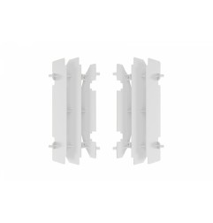 Cache radiateur POLISPORT blanc pour SUZUKI RM, DRZ 125, 250, 400 de 1996 à 2008