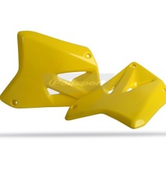 Ouies de radiateur POLISPORT jaune pour SUZUKI RM 125, 250 de 2001 à 2008