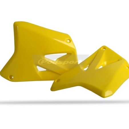 Ouies de radiateur POLISPORT jaune pour SUZUKI RM 125, 250 de 2001 à 2008