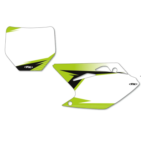 Kit plaque numéro graphique pré-découpé FACTORY EFFEX pour KAWASAKI KX 250, KX 450 de 2016 à 2018