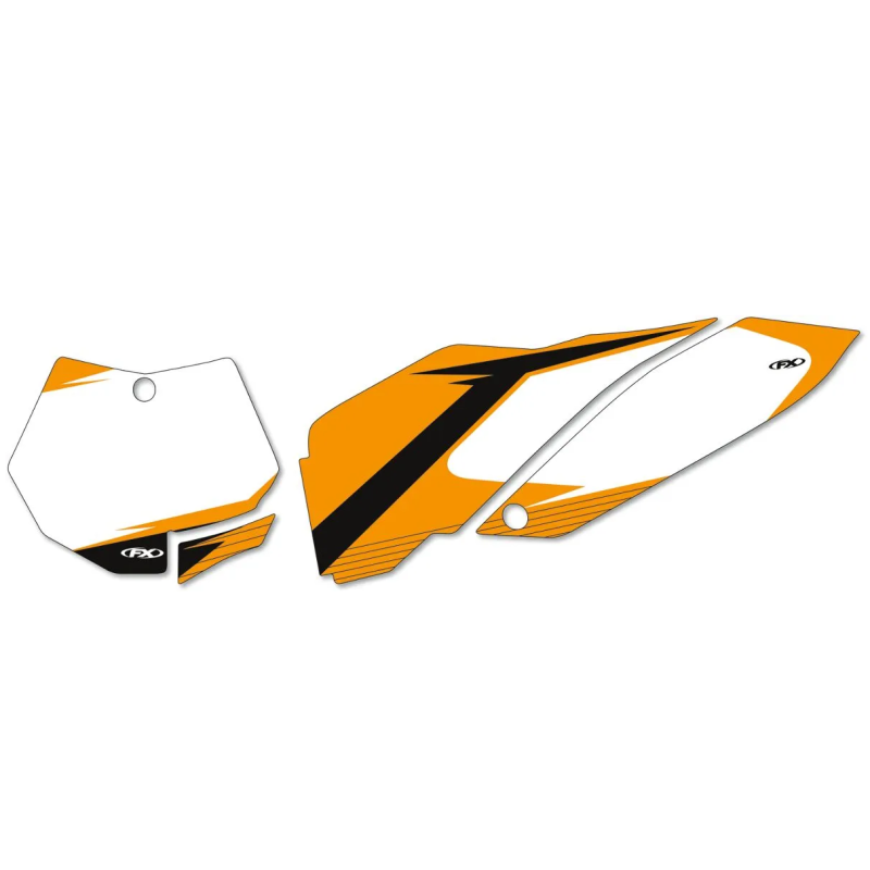 Kit de placa de matrícula gráfica precortada FACTORY EFFEX para KTM SX 125, SX 144, SX 150, SX 250 de 2007 a 2010