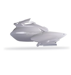 Weiße POLISPORT-Seitenverkleidungen für YAMAHA YZF 250, 450, Baujahre 2003 bis 2005