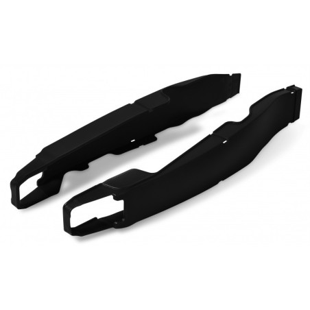Black POLISPORT swingarm protectors for FANTIC XEF, XX, XXF, YAMAHA YZF, YZFX, WRF 250, 310, 450 from 2009 to 2026