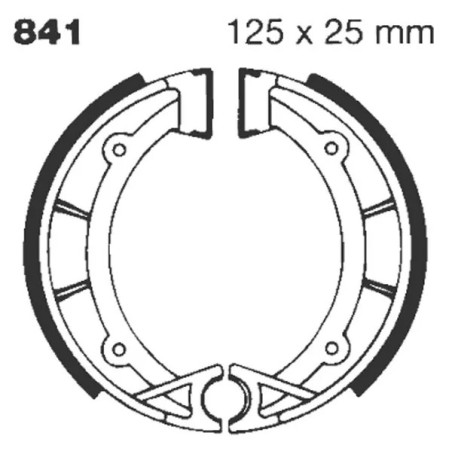 EBC "G" grooved brake shoe for APRILIA, BETA TR 25, TR 240, TR 32 125 from 1972 to 1992