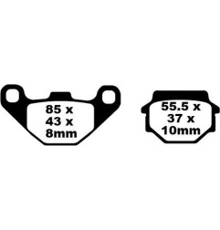 Plaquettes de frein organiques série FA EBC pour APRILIA, KAWASAKI, KTM, SUZUKI RX 125, SX 125 de 1980 à 2024