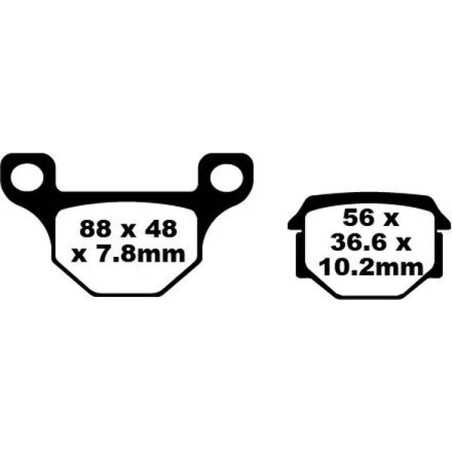 Brake pads organiques standard FA EBC for APRILIA, DERBI, GAS GAS, RIEJU, SUZUKI from 1983 to 2020