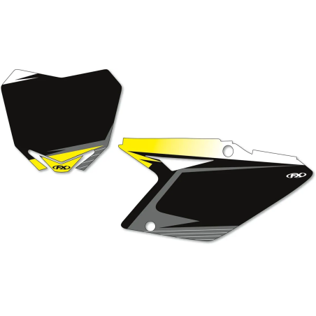 Vorgestanztes „ FACTORY EFFEX “-Grafik-Nummernschild-Set für die SUZUKI RM-Z 250 der Baujahre 2007 bis 2009