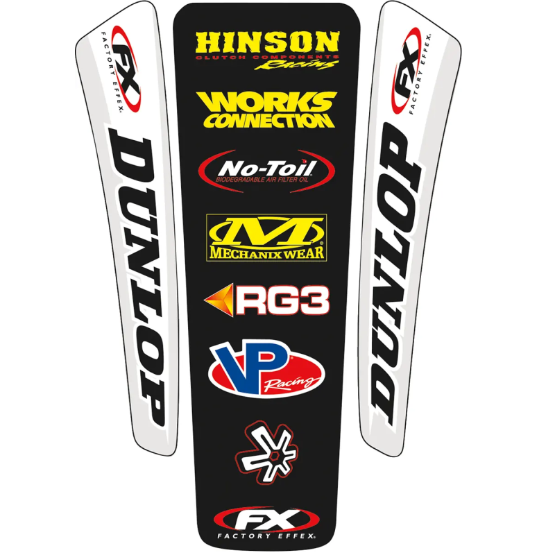 Kit autocollants universel pour garde-boue arrière FACTORY EFFEX pour MotoCross Kit autocollants universel pour garde-boue arrière FACTORY EFFEX pour MotoCross