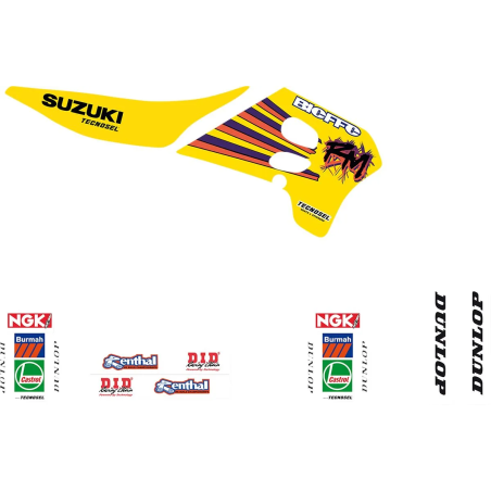 Kit déco TECNOSEL pour SUZUKI RM 125, RM 250 de 1993 à 1995
