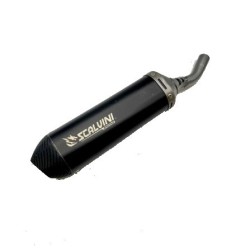 SCALVINI carbon black and grey exhaust silencer for BETA RR RACING 125 from 2019 to 2024