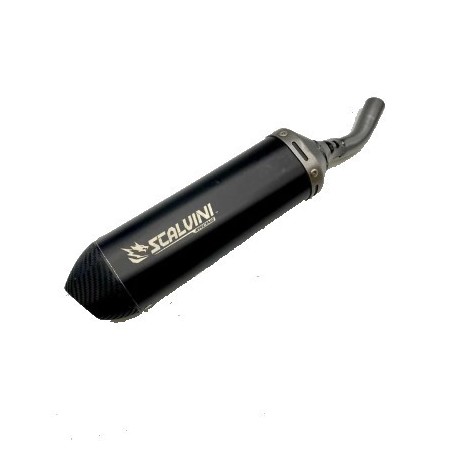 Silencieux d'échappement SCALVINI carbone noir et gris pour BETA RR RACING 125 de 2019 à 2024