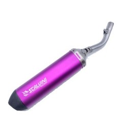 Silencieux d'échappement SCALVINI carbone bleu/violet pour BETA RR RACING 125 de 2019 à 2024