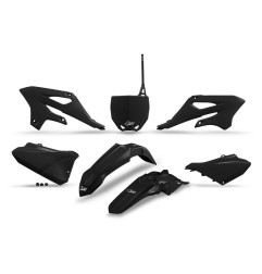 Kompletter Kunststoffsatz „ UFO “ in Schwarz/Original/Weiß für die YAMAHA YZ 85 der Modelljahre 2022 bis 2026