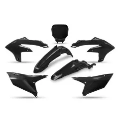 Kompletter Kunststoffsatz „ UFO “ in Schwarz/Original/Weiß für YAMAHA YZF, YZFX 250, 450 der Modelljahre 2023 bis 2025