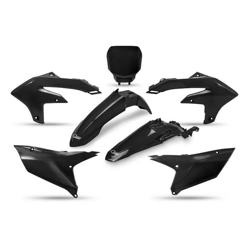 Kompletter Kunststoffsatz UFO in Schwarz/Original/Weiß für YAMAHA YZF, YZFX 250, 450 der Modelljahre 2023 bis 2025