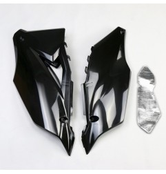 UFO side number plates black/white/green/fluorescent for KAWASAKI KX, KXX 250, 450 from 2019 to 2024