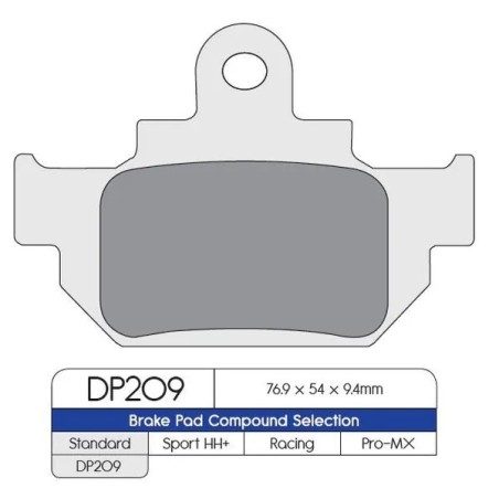Plaquettes de frein en métal fritté standard DP BRAKES pour SUZUKI DR 600 de 1985 à 1989