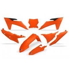 Complete UFO plastic kit black/orange/white/fluorescent orange for KTM SX, SXF 125, 150, 250, 300, 350, 450 from 2023 to 2024