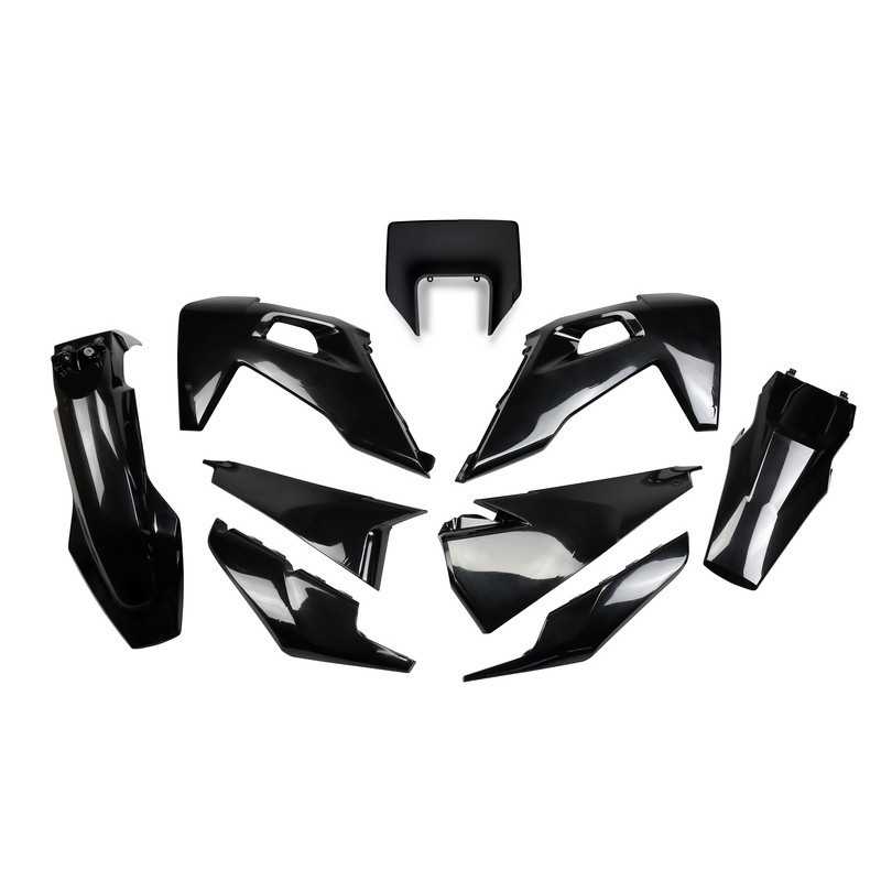 Complete plastic kit UFO black/blue/fluorescent yellow/original for HUSQVARNA TE, FE 150, 250, 300, 350, 450, 501 from 2020 to 2