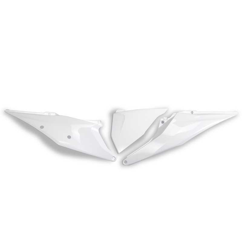 Placas de matrícula laterales UFO blancas para KTM SX, SXF, SMR, XC, XCF, EXC, EXCF 125, 150, 250, 300, 350, 450, 500 de 2018 a 