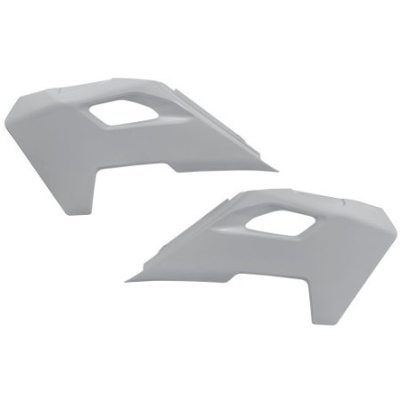 Plaques numéro latérales UFO gris/blanc pour HUSQVARNA TC, FC, TX, FX, TE, FE 125, 150, 250, 300, 350, 450, 501 de 2023 à 2025