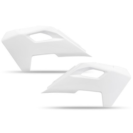 Plaques numéro latérales UFO gris/blanc pour HUSQVARNA TC, FC, TX, FX, TE, FE 125, 150, 250, 300, 350, 450, 501 de 2023 à 2025