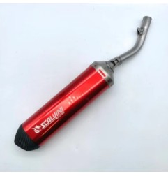 Silencioso de escape carbono rojo SCALVINI para BETA RX RACING 250, 300 de 2013 a 2019