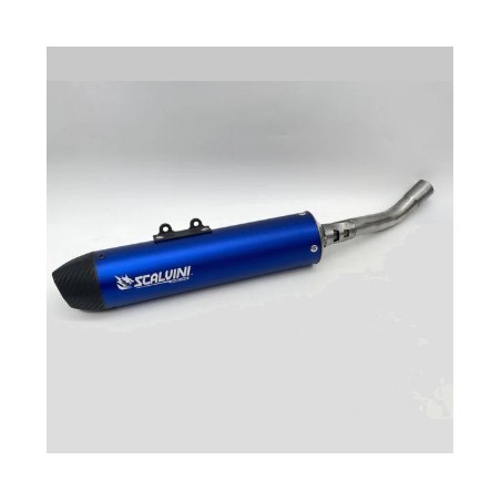 Silenciador de escape SCALVINI completamente de carbono azul para TM MX 125, 144 de 2022 a 2024