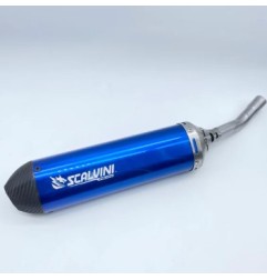 Full carbon blue SCALVINI exhaust silencer for TM SMR 125, 144 from 2025