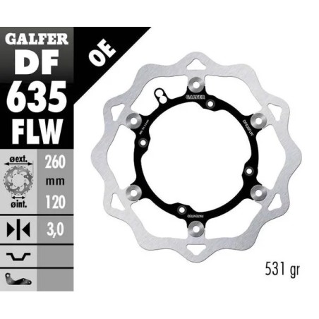 Disque de frein Wave® GALFER pour BETA, HUSQVARNA, SWM RR 250, RR 350, RR 400, RR 450, RR 498, CR 125 de 1981 à 2023
