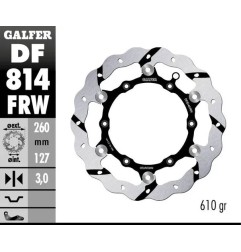 Disco de freno flotante ondulado GALFER para BETA EVO 250, RR 250, RR 350, RR 390, RR 400, RR 430, RR 450 de 2012 a 2022