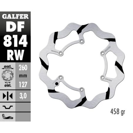 DISCO DE FRENO FIJO GALFER RAINED WAVE para BETA EVO 250, RR 250, RR 350, RR 390, RR 400, RR 430, RR 450 de 2012 a 2022