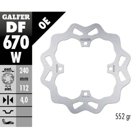 Disco de freno Wave® GALFER para BETA, HUSQVARNA, SHERCO, SWM REV-3 250, RR 250, RR 350, RR 400, RR 450 de 2000 a 2024