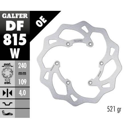 Disco de freno Wave® GALFER para BETA EVO 250, RR 250, RR 350, RR 390 RR 400, RR 430, RR 450, RR 480 de 2011 a 2022