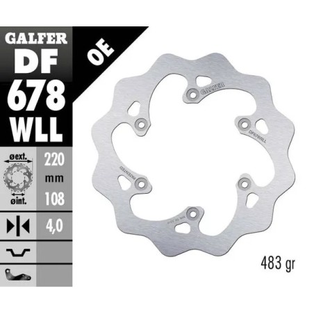 Disque de frein Wave® RAINURÉ GALFER pour AJP, BETA, CCM, GAS GAS, RIEJU PR4 125, PR4 200, ALP 200, ALP 350 de 1994 à 2023